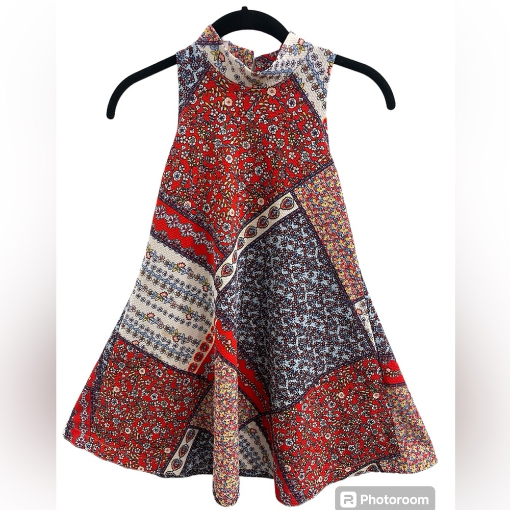Bonnie Jean Multi-Colors Dress High Halter Neck Sz(10)